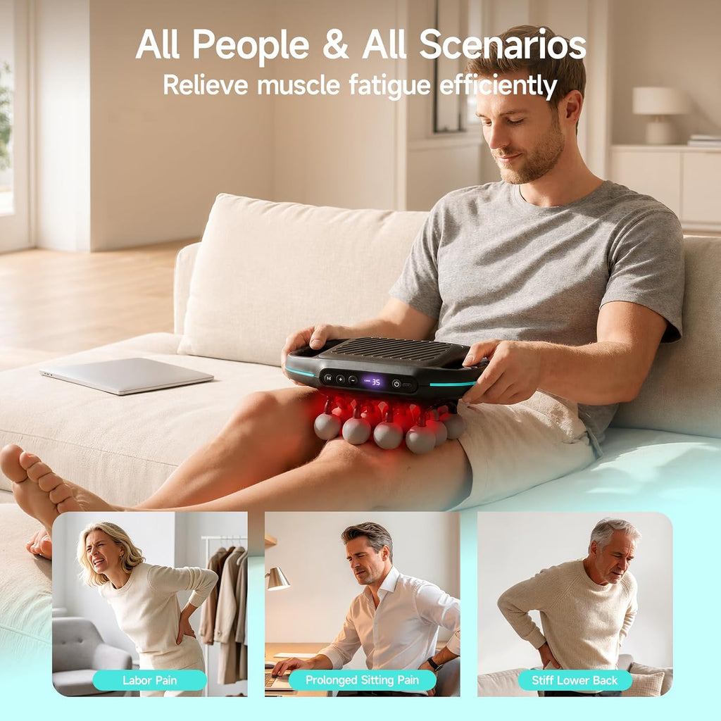 16 Head Massage Gun with 5mm Amplitude, 35 Levels, 4 Modes, Black