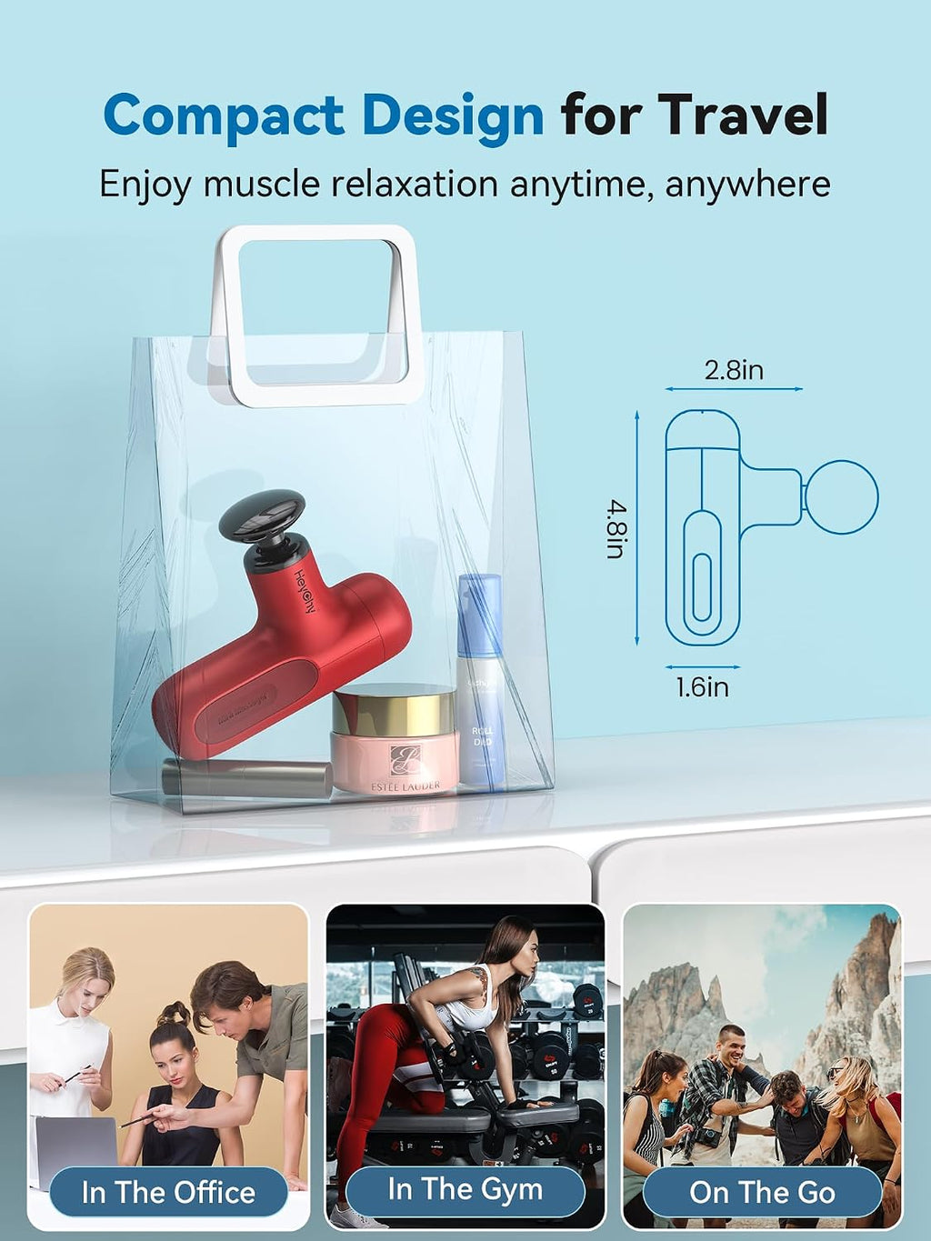 Super Mini Massage Gun, Percussion Deep Tissues Muscle Massager