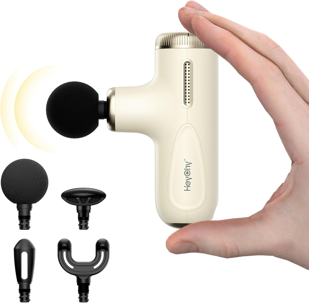 HEYCHY Mini Massage Gun (Adjustable Depth) - Pearl White