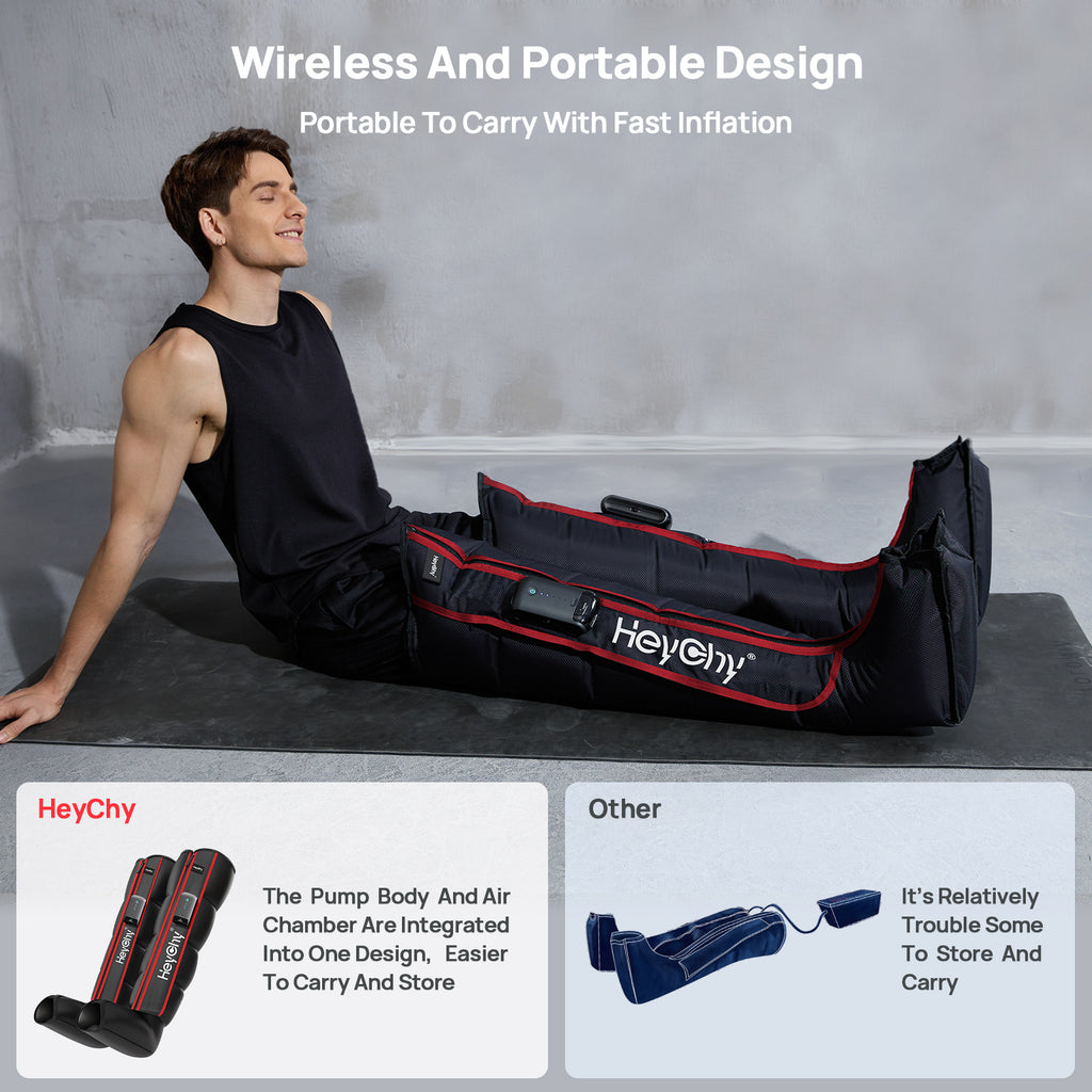 Air Compression Leg Recovery Boots, Cordless, 5 Levels