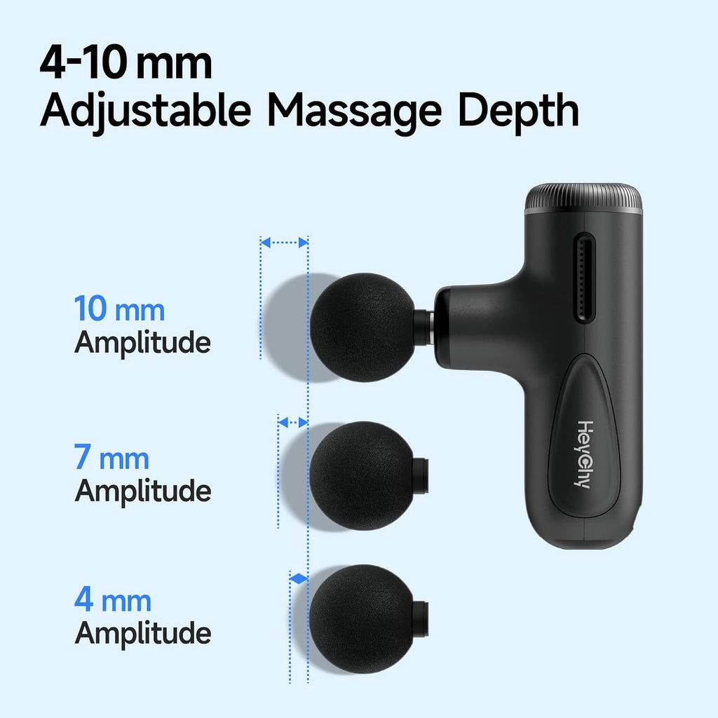 Mini Massage Gun Deep Tissue Muscle Massager Adjustable Depth, Black
