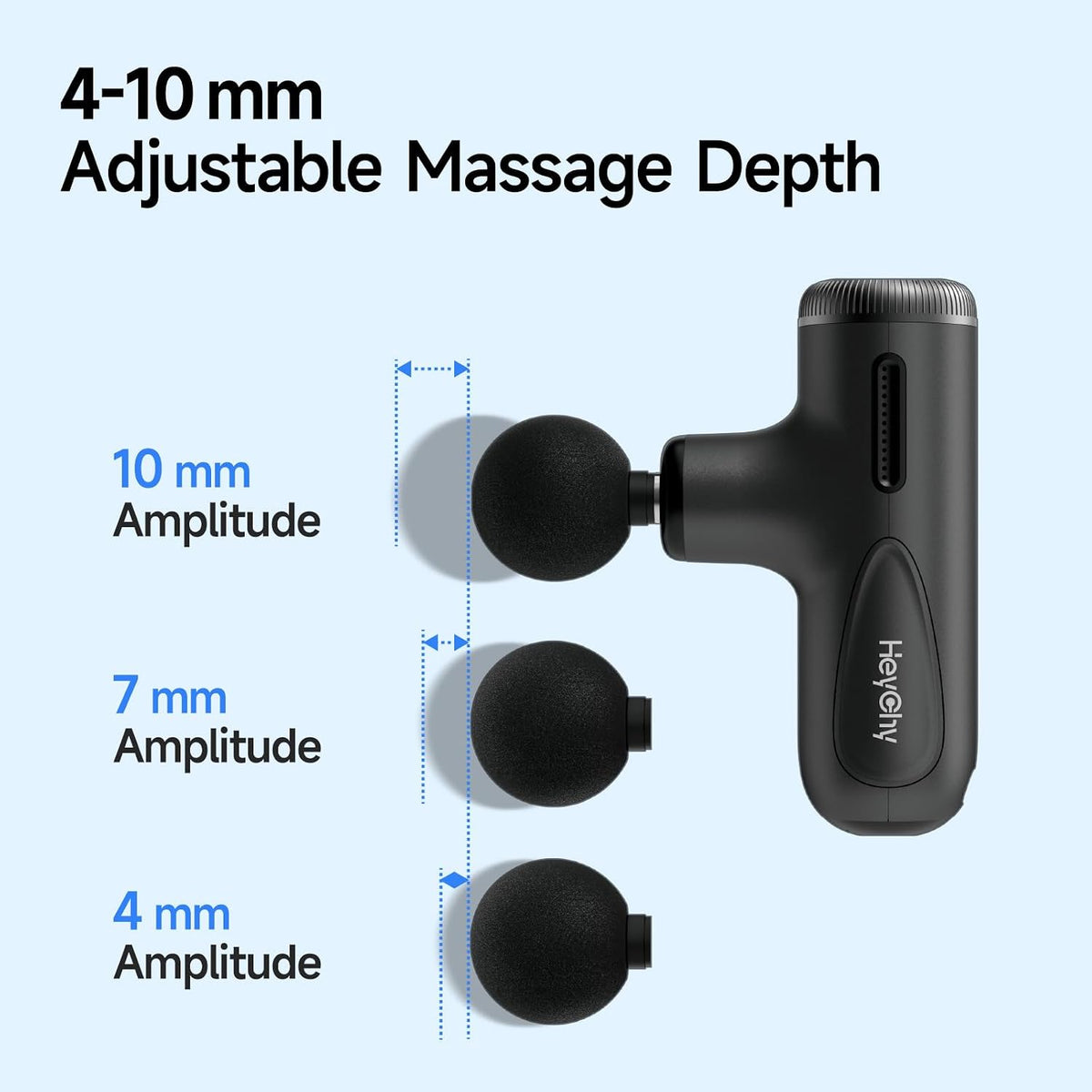 Mini Massage Gun Deep Tissue Muscle Massager Adjustable Depth, Black