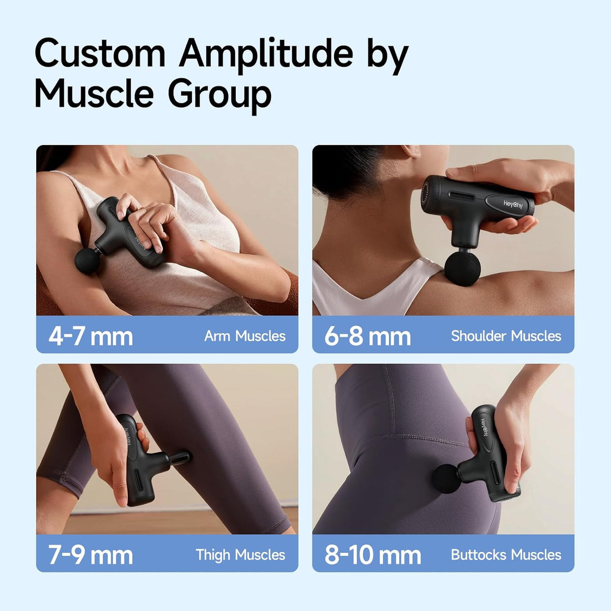 Mini Massage Gun Deep Tissue Muscle Massager Adjustable Depth, Black