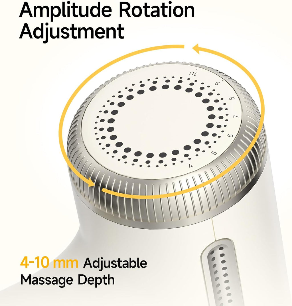 Mini Massage Gun Deep Tissue Muscle Massager Adjustable Depth, White