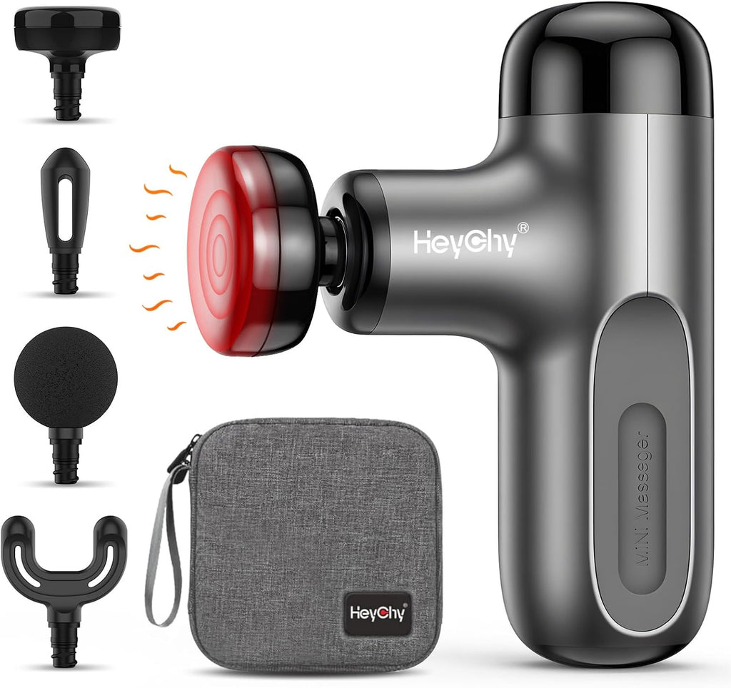 Mini Massage Gun, Deep Tissue Handheld Massager with Heat & Cold